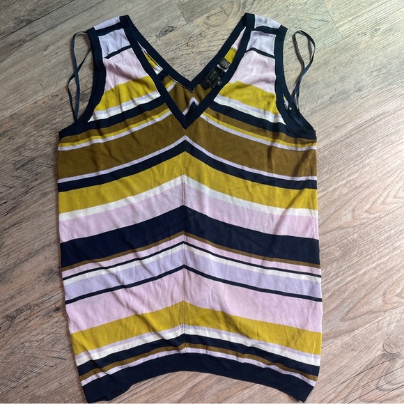 Ted Baker London  Women's Lennah maple Sleeveless Relaxed-Fit Striped tank top - Picture 6 of 7